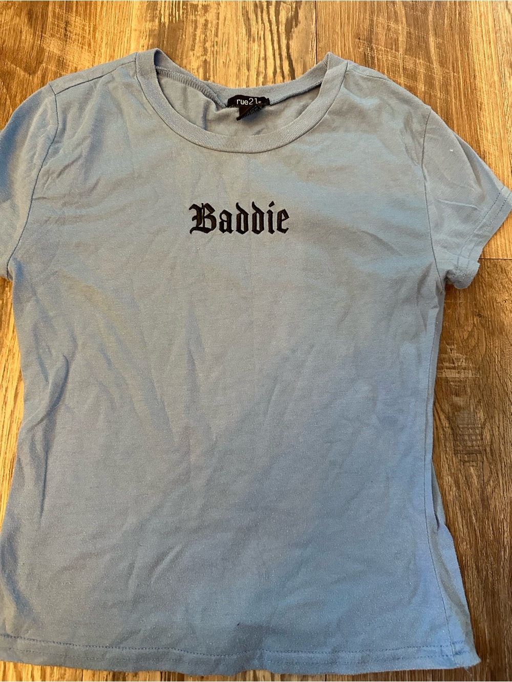 Rue21 Small Light Blue 'Baddie' Short Sleeve Baby Tee